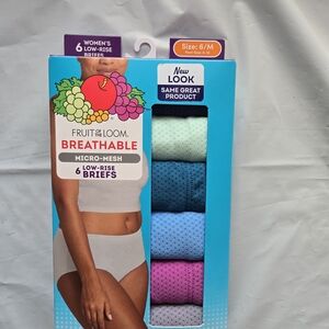 Fruit of the Loom 6pk Women's Micro-Mesh Briefs - Blue, Pink, Gray, Green